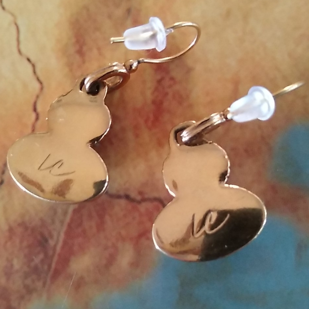 ♥️SOLD!♥ Claiborne Gold Turquoise & Onyx Earrings - Picture 4 of 6